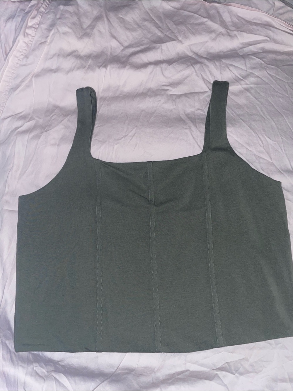 American Eagle Outfitters Olive Square-Neck Tank